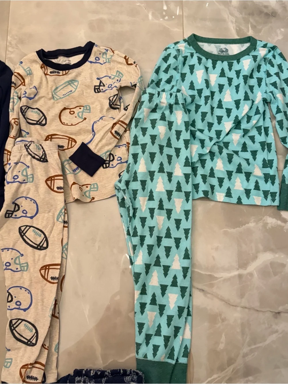 Boys Size 4 Pajama Lot Carter’s Old Navy 4 Sets + 2 Pants Dinosaur Football Warm
